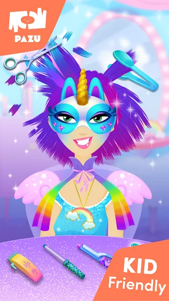 Girls Hair Salon Unicorn  [МОД Много монет] Screenshot 3