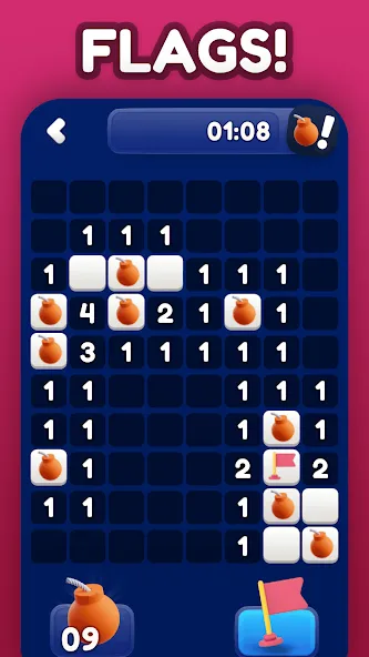 Minesweeper Bomb Mines Game (Майнсвипер разблокирует уровни Марка)  [МОД Бесконечные монеты] Screenshot 4