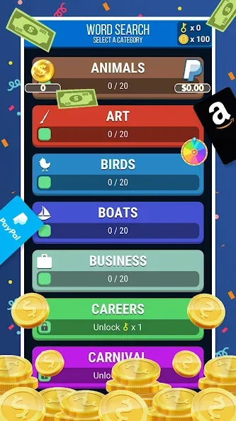 Make Money: Word Search (Мейк Мани)  [МОД Бесконечные деньги] Screenshot 1