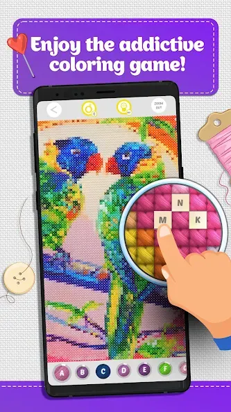 Cross Stitch Coloring Art (Кроссстич окрашивание искусства)  [МОД Mega Pack] Screenshot 1