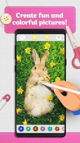 Cross Stitch Coloring Art (Кроссстич окрашивание искусства)  [МОД Mega Pack] Screenshot 3