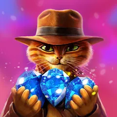 Взломанная Indy Cat: Match 3 Adventure  [МОД Меню] - стабильная версия apk на Андроид