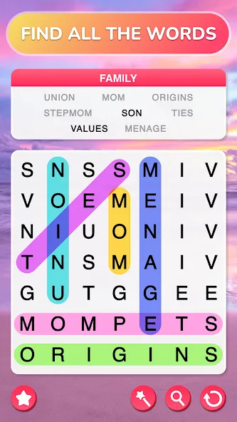 Word Search - Word Puzzle Game  [МОД Бесконечные деньги] Screenshot 1