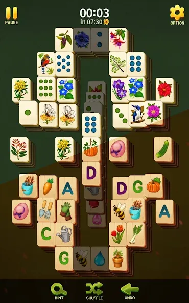 Mahjong Blossom Solitaire  [МОД Unlocked] Screenshot 2