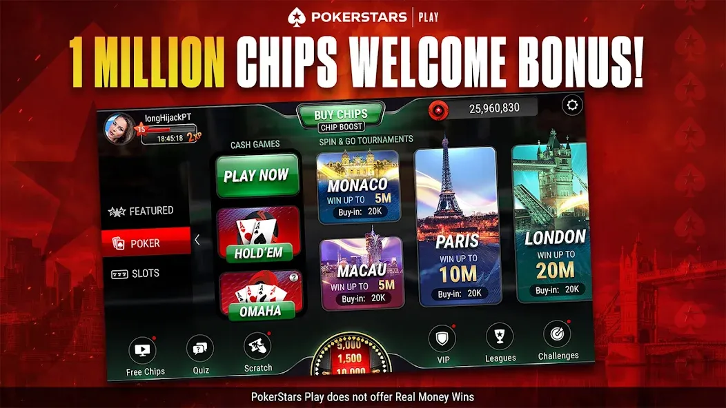 PokerStars Play: Texas Hold'em (ПокерСтарс Плей)  [МОД Menu] Screenshot 4