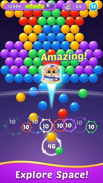 Bubble Shooter Gem Puzzle Pop (Бабл Шутер Драгоценный камень)  [МОД Бесконечные монеты] Screenshot 4