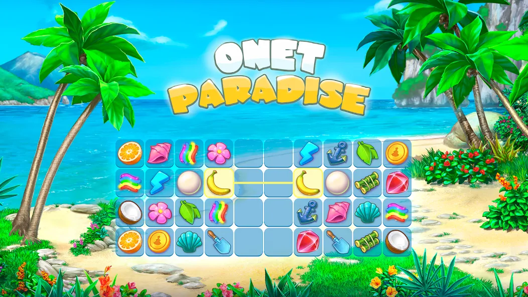 Onet Paradise: connect 2 tiles (Онет Парадайз)  [МОД Бесконечные монеты] Screenshot 1