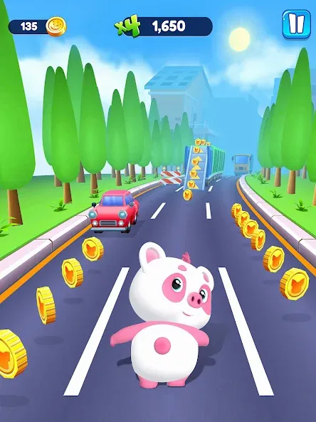 Piggy Panda Run: Fun Game  [МОД Бесконечные монеты] Screenshot 5