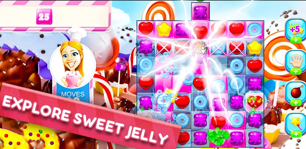 Jelly Kingdom Crush - Match 3  [МОД Бесконечные монеты] Screenshot 3