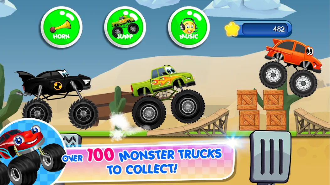 Monster Trucks Game for Kids 2 (Монстр Тракс Игра для Детей 2)  [МОД Много монет] Screenshot 2