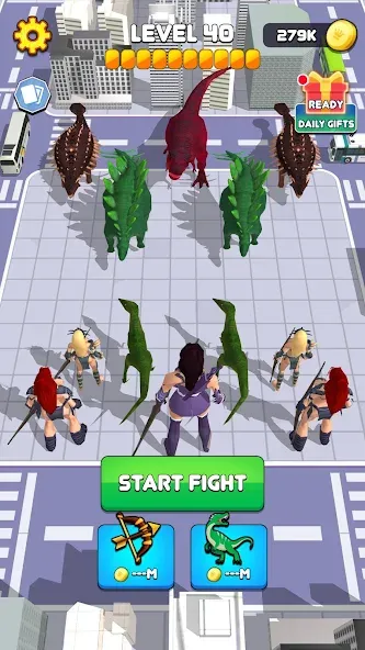 Dinosaur Monster Fight Battle (Бамбам Монстр Против 100 Дверей)  [МОД Бесконечные монеты] Screenshot 4