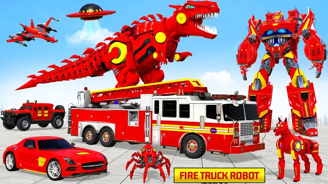 Fire Truck Robot Car Game  [МОД Unlimited Money] Screenshot 2