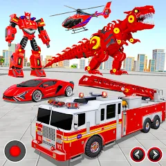 Взломанная Fire Truck Robot Car Game  [МОД Unlimited Money] - полная версия apk на Андроид