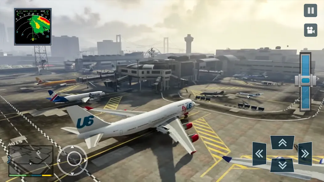 Real Plane Flying Simulator  [МОД Бесконечные монеты] Screenshot 1