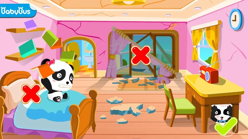 Baby Panda Earthquake Safety 1  [МОД Unlimited Money] Screenshot 1