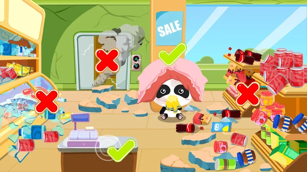 Baby Panda Earthquake Safety 1  [МОД Unlimited Money] Screenshot 3