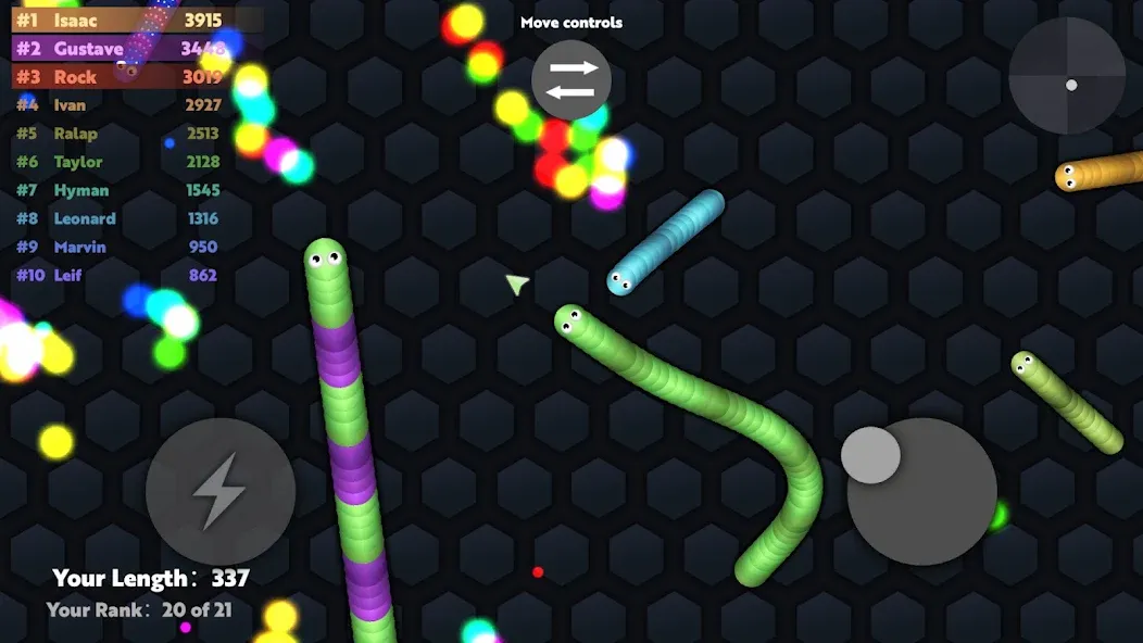 Slide.io - Hungry Snake Game  [МОД Бесконечные монеты] Screenshot 1