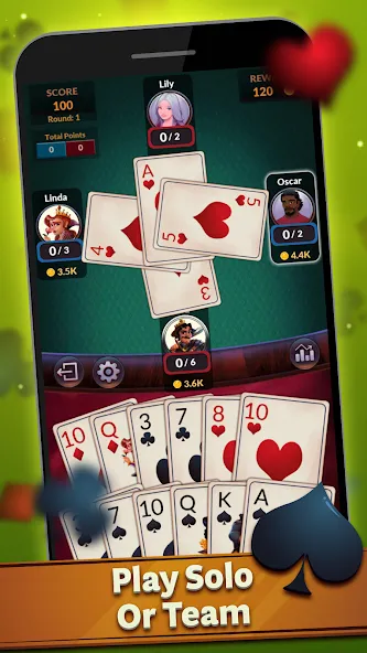 Spades - Offline Card Games (Спейдс)  [МОД Unlocked] Screenshot 2