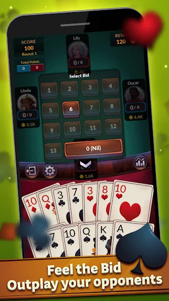 Spades - Offline Card Games (Спейдс)  [МОД Unlocked] Screenshot 4