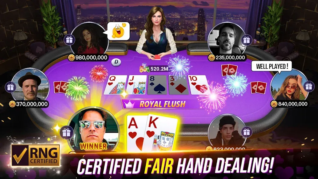 Poker Fever - Win your Fame (Покер Клаш)  [МОД Бесконечные деньги] Screenshot 1