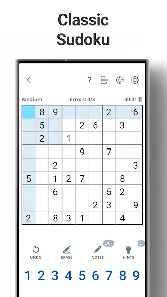 Sudoku Levels: Daily Puzzles  [МОД Бесконечные монеты] Screenshot 1