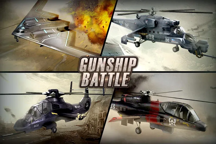 GUNSHIP BATTLE: Helicopter 3D  [МОД Бесконечные монеты] Screenshot 1