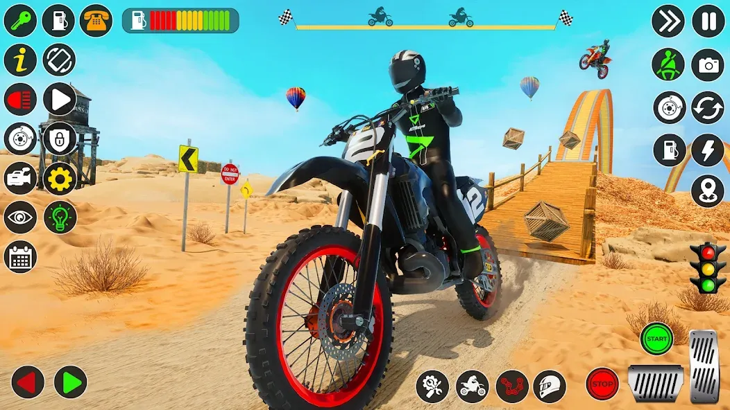 Bike Stunt Games Stunt Bike 3D (Байк стант рэмп игра Байк Джамп)  [МОД Бесконечные монеты] Screenshot 1