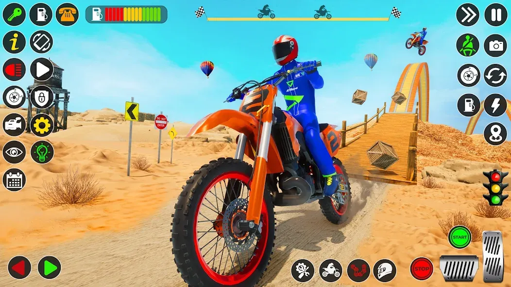 Bike Stunt Games Stunt Bike 3D (Байк стант рэмп игра Байк Джамп)  [МОД Бесконечные монеты] Screenshot 2