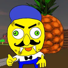 Скачать взломанную Neighbor Sponge. Scary Secret  [МОД Бесконечные деньги] - полная версия apk на Андроид