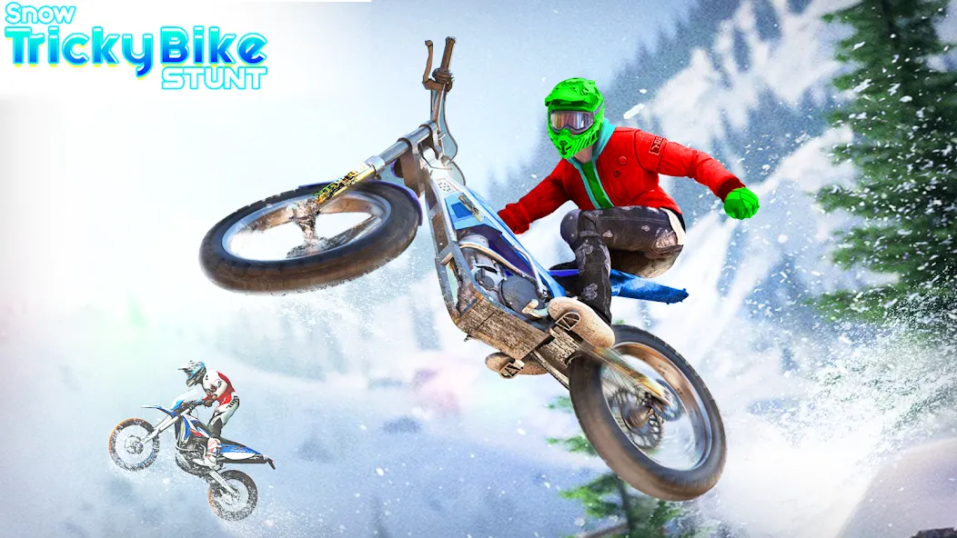 Snow Tricky Bike Stunt Race 3D  [МОД Много денег] Screenshot 5