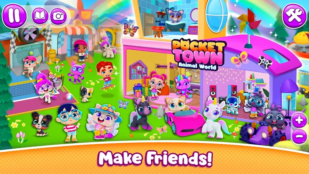 Pocket Town - Animal World  [МОД Бесконечные деньги] Screenshot 3