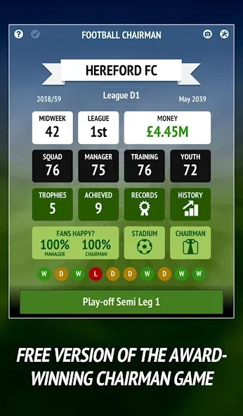 Football Chairman (Soccer) (Футбольный председатель)  [МОД Бесконечные монеты] Screenshot 1