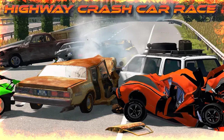 Highway Crash Car Race  [МОД Много денег] Screenshot 4