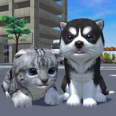 Скачать взлом Cute Pocket Cat And Puppy 3D (Кьют Покет Кэт Энд Паппи 3Д)  [МОД Много монет] - полная версия apk на Андроид