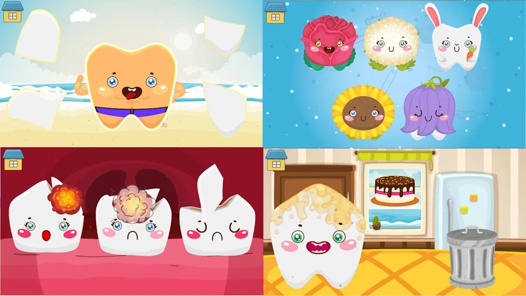 Funny Teeth kids dentist care!  [МОД Menu] Screenshot 1