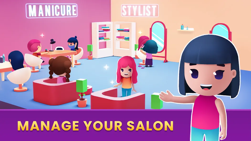 Idle Beauty Salon Tycoon (Айдл Бьюти Салон Тайкун)  [МОД Много денег] Screenshot 1