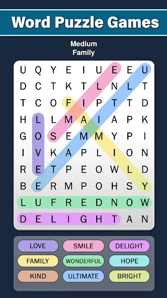 Word Search: Word Find (Ворд Срч)  [МОД Много монет] Screenshot 2