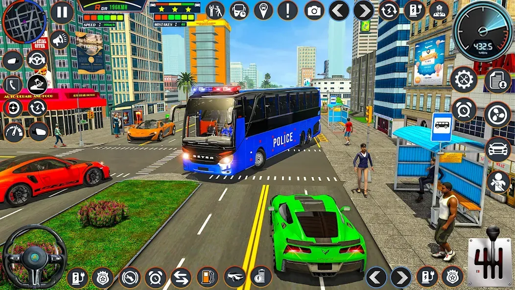 City Bus Simulator Bus Game 3D (Полицейский автобус симулятор)  [МОД Много денег] Screenshot 1