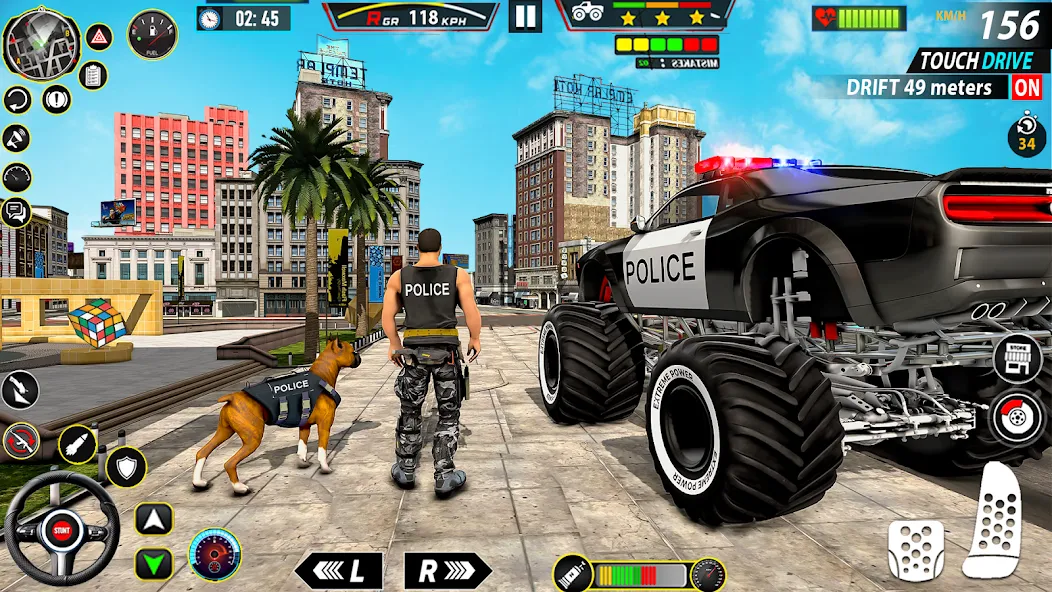 Police Monster Truck Car Games  [МОД Много денег] Screenshot 1