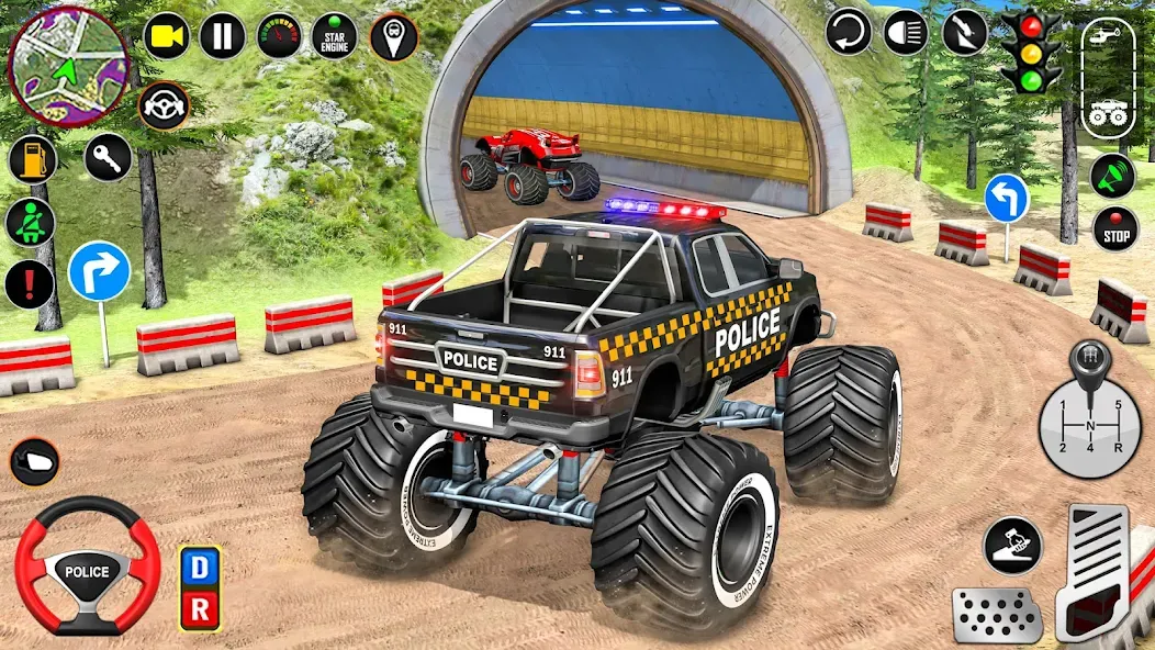 Police Monster Truck Car Games  [МОД Много денег] Screenshot 4