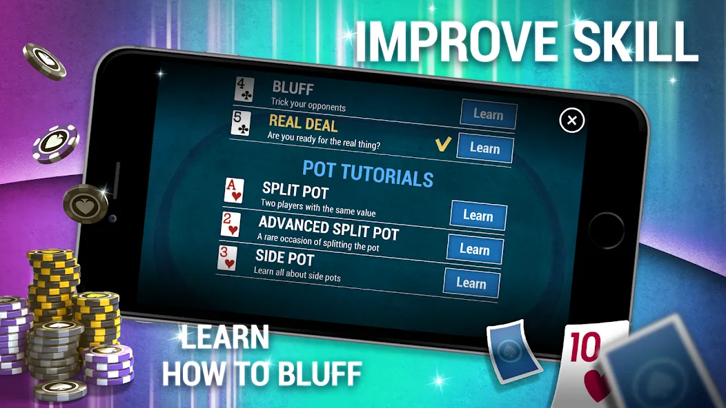 Learn How To Play Texas Poker  [МОД Много монет] Screenshot 4