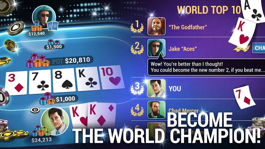 Poker World, Offline TX Holdem (Покер Ворлд)  [МОД Все открыто] Screenshot 3