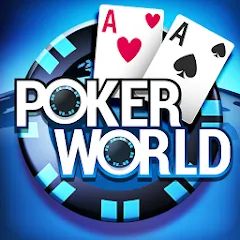 Скачать взломанную Poker World, Offline TX Holdem (Покер Ворлд)  [МОД Все открыто] - стабильная версия apk на Андроид