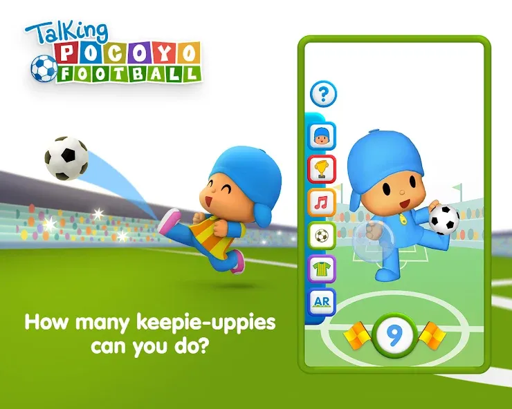 Talking Pocoyo Football  [МОД Много монет] Screenshot 1