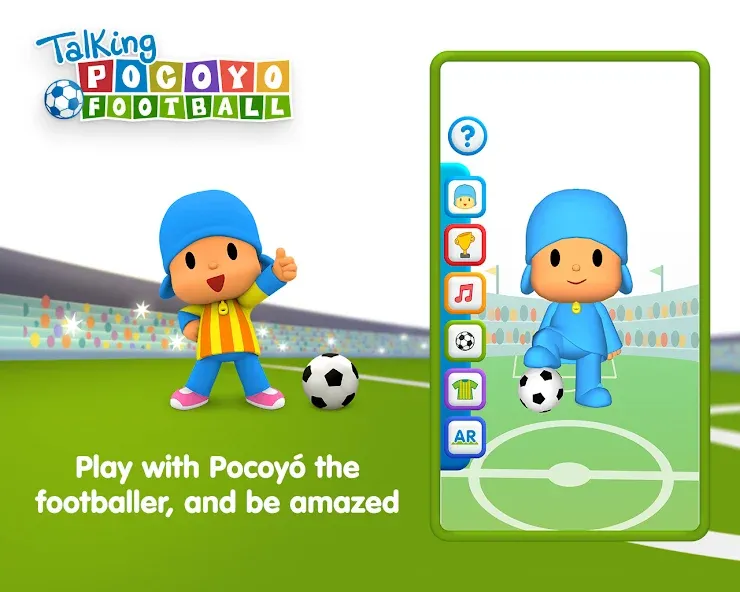 Talking Pocoyo Football  [МОД Много монет] Screenshot 2