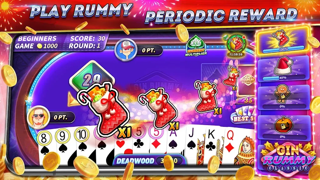 Gin Rummy Online & Offline  [МОД Mega Pack] Screenshot 1