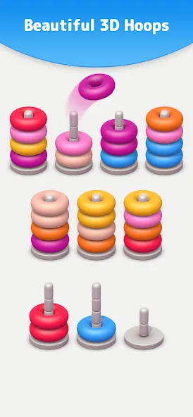 Color Sort 3D — Hoop Stack  [МОД Меню] Screenshot 1