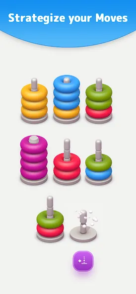 Color Sort 3D — Hoop Stack  [МОД Меню] Screenshot 2