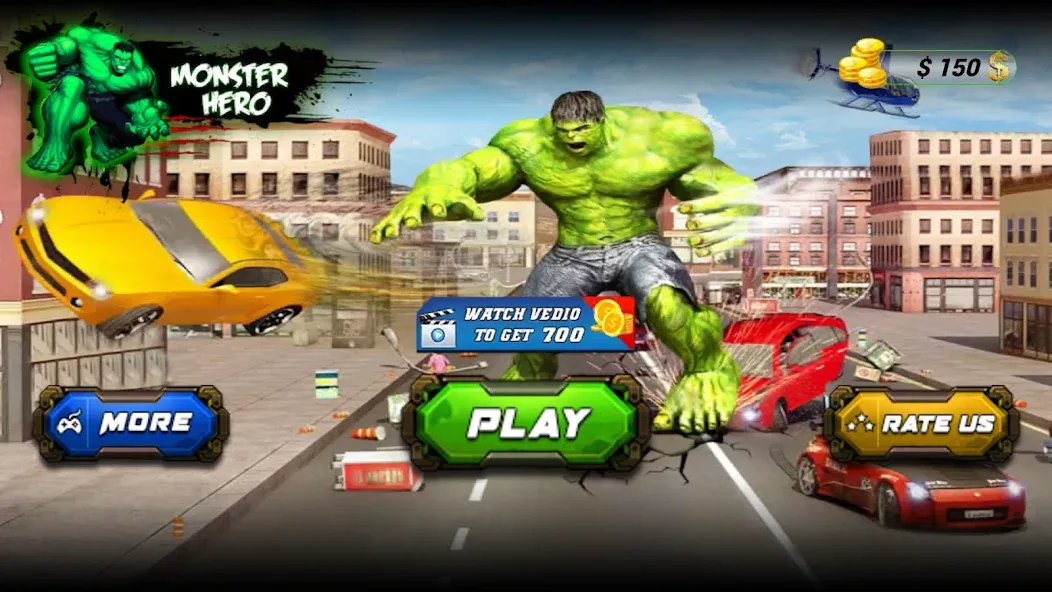 Monster Superhero: Green Fight  [МОД Много денег] Screenshot 4