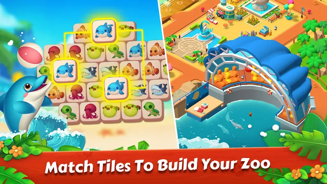 Zoo Tile - Match Puzzle Game (Зу Тайл)  [МОД Mega Pack] Screenshot 2